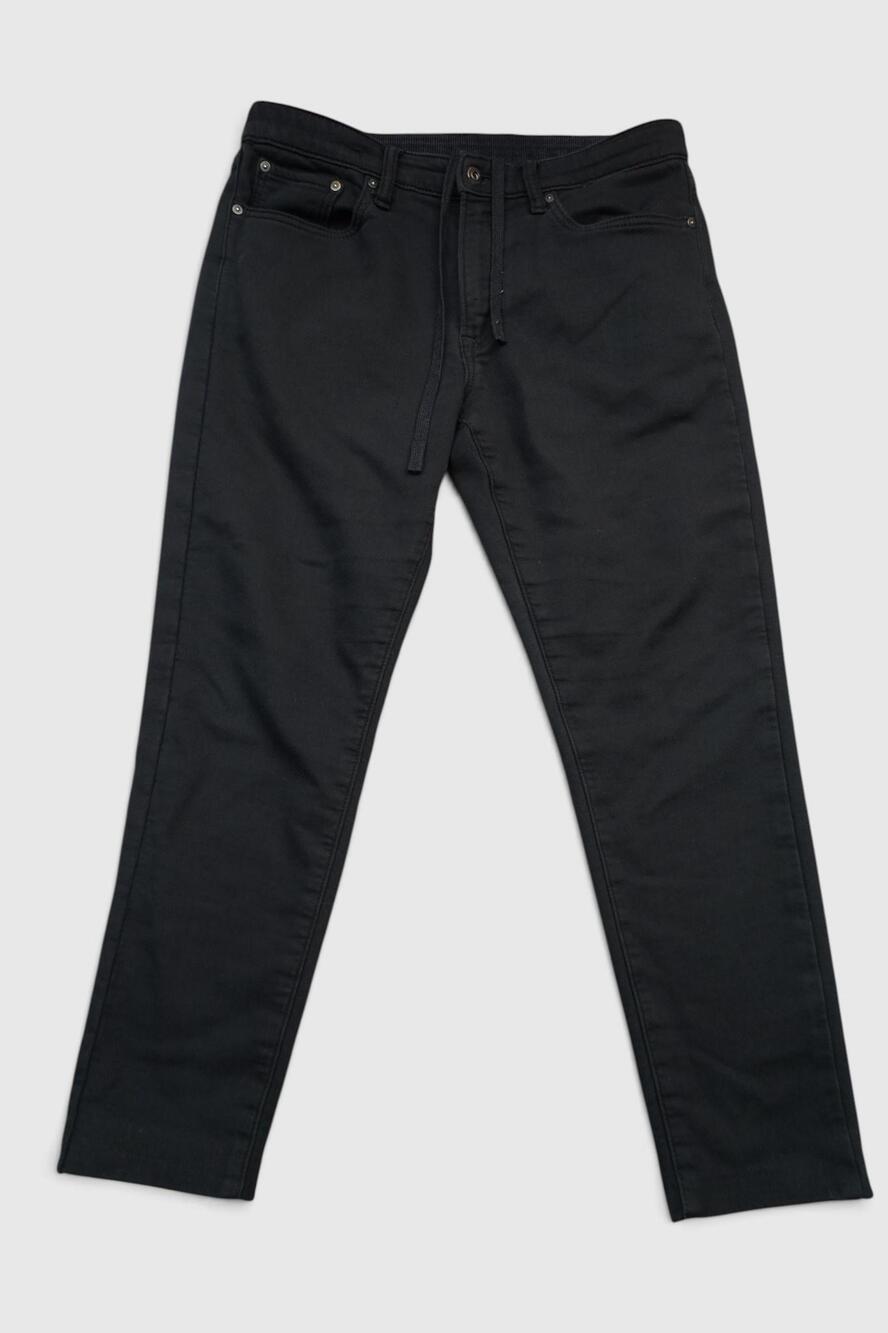 Uniqlo Jeans Mens 32x26 Black Slim Tapered Stretch Denim Drawstring Waist